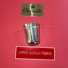 TIMBALE CHRISTOFLE PERLES GALLIA  MÉTAL ARGENTÉ HT 7,5CM X 6CM MÉTAL ARGENTÉ