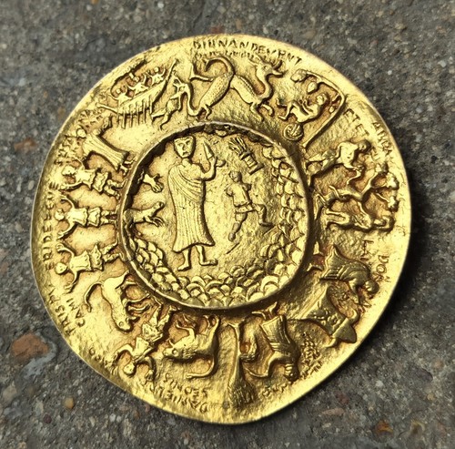 Broche bronze doré line - broche,