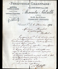 CLERMONT-FERRAND (63) FUMISTERIE / CHAUFFAGE "Alexandre PATRITTI" en 1901