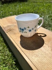 Vintage tasse arcopal myosotis fleurs bleues 1970 vaisselle