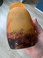 Belle Tulipe pate de verre Orangé signé Degué