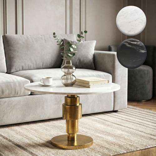 Table basse 60cm ronde marbre - table,