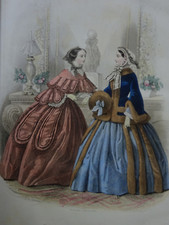 9 gravures de mode du XIXe