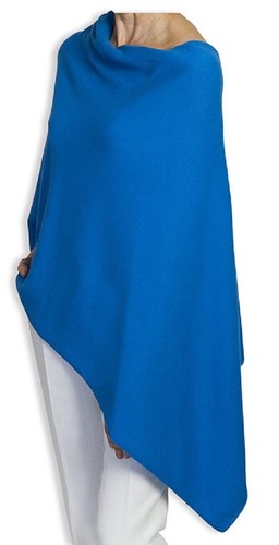 Cachemire poncho bleu - cachemire,