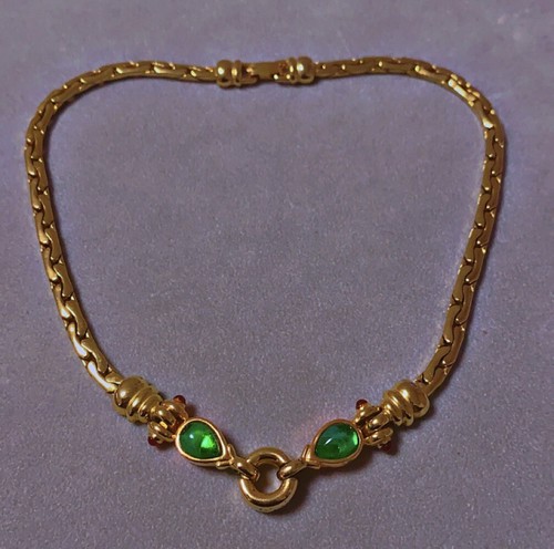 Beau collier plaqué vert - collier,