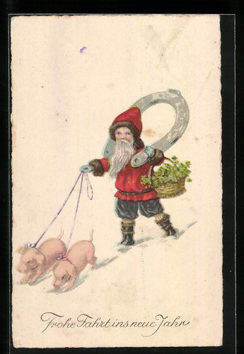 Carte postale nain porte - , du