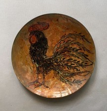 Plat en verre peint à décor