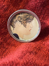 Portrait jeune femme miniature Art Déco peinture originale 1920 - 1930