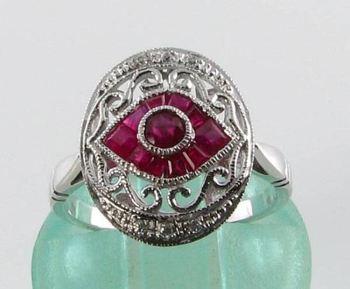 9ct blanc rubis - or,