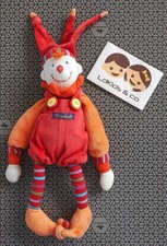 DOUDOU PELUCHE MOULIN ROTY DRAGOBERT CLOWN LUTIN ROUGE ORANGE 30cm D1801