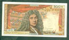 RARE BILLET DE 500NF MOLIÈRE