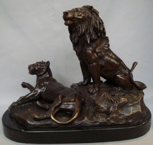 Statue sculpture lion lionne - statue,