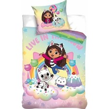 Parure lit Housse de couette réversible enfant GABBY'S DOLLHOUSE 140x200cm