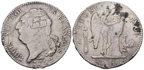 France écu livres 1792 a - de,