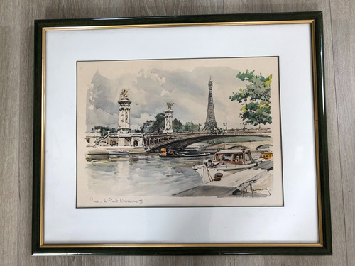 Cadre lithographie signée - lithographie,