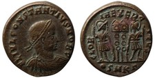 CONSTANCE II CESAR (324 337) ETENDARDS ENTRE DEUX SOLDATS