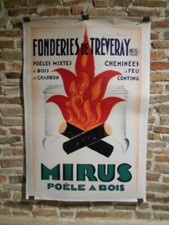 AFFICHE ANCIENNE ORIGINALE - MIRUS POELE A BOIS