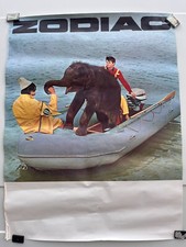 Affiche Vintage Publicitaire An 70's 80's Moteur Bateau ZODIAC éléphanteau