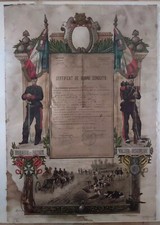 1907 - Magnifique certificat de bonne conduite - occupation de la Tunisie