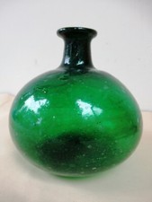 Antique Soufflé Verre Marron Bouteille Gratuit Globulaire Flasque Seed Bulle Old