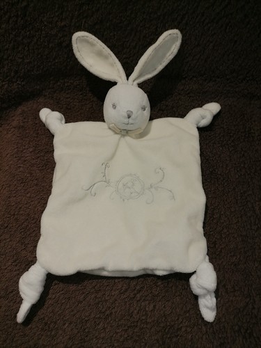 Doudou lapin blanc velours