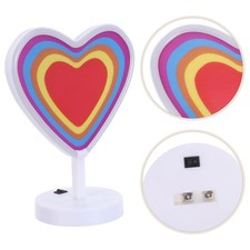  Lampe néon en forme de cœur : Lampe d'ambiance LED à piles - Lampe de table
