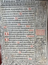 Page sur papier  & Livre d'Heures & Moyen Age & Haute Epoque & Incunable