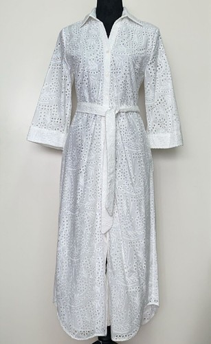 Robe blanche broderie coupée - blanche,