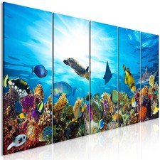 Tableau Imprimé "Coral Reef 5 Panneaux Narrow" 90x225cm
