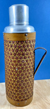 Thermos bouteille isotherme en rotin, osier, cannage, Min River, Vintage