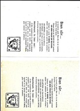 Etiquette de fromages ; 2 BUVARDS VACHE QUI RIT avec PUB au dos