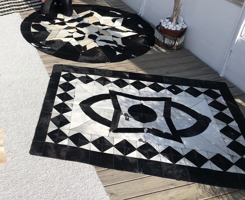 Tapis peau vache - peau, de