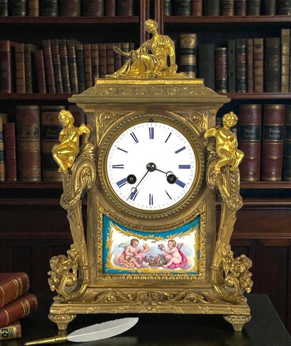 Pendule xixe en bronze - pendule,