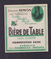 Ancienne étiquette  Alcool  France BN180285  Bière de table   Brasserie Simon