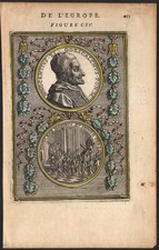 1683 gravure originale aquarellée Pape bienheureux Innocent XI portrait