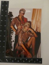 Vintage photo 9x7" - 1982 2 pretty women model in shiny dress fashion