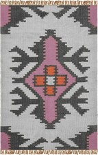 Tapis en laine et jute tissé