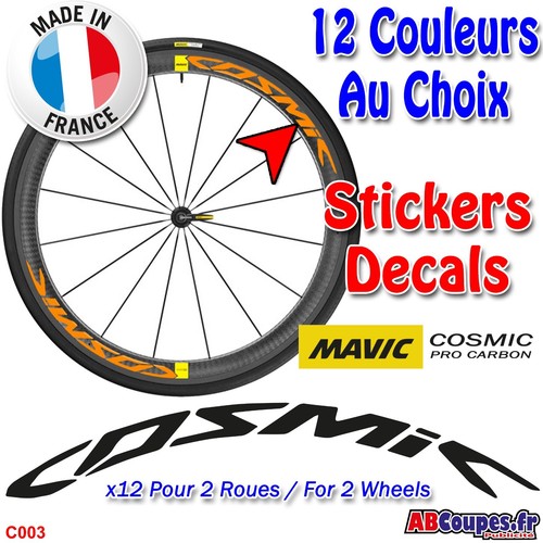 Autocollants roue mavic cosmic - autocollants,