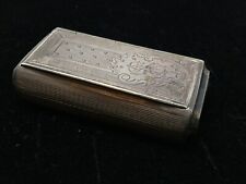 Boite Pilulier Argent Massif Poinçon Minerve Monogramme Antique Silver Box 19th 