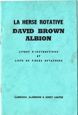 Livret DAVID BROWN Herse Albion no tracteur Tractor SFV Renault Fiat Ford Case