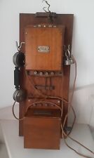 RARE ANCIEN TÉLÉPHONE MURAL EN BOIS À MANIVELLE SOCIÉTÉ INDUSTRIELLE TÉLÉPHONE 