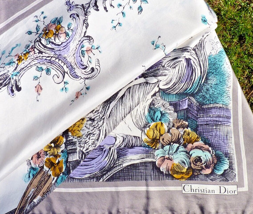 Foulard vintage carré soie - carrÉ, en