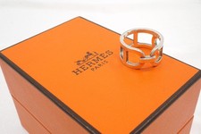 HERMES Bague Ever Chaine Dancre EU54 US7.5 Unisexe Ag925 Argent 4098j
