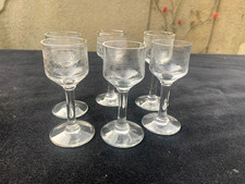 6 Anciens Verres à Liqueur en Verre Soufflé Cave à Liqueur Napoléon III