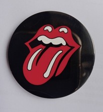 superbe pins groupe rolling stones en email dur  40mm doubles attaches