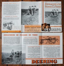DEERING, GRAND DEPLIANT  PUBLICITAIRE ,"ARRACHEUSE DE POMMES DE TERRE",ANNEES 30
