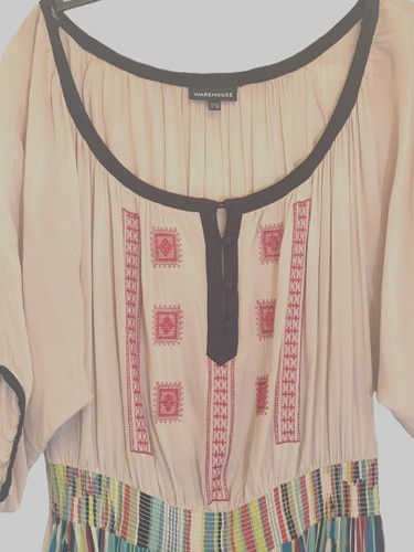 Warehouse bohemian dress - dress, beige