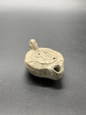 Ancienne Lampe A Huile En Terre Cuite Vintage Old Oil Lamp 2