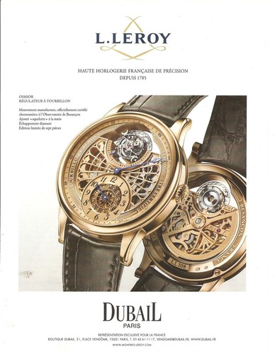 Publicite montre leroy - montre, l.leroy