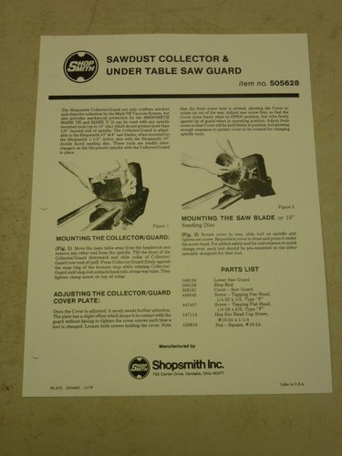 Shopsmith sawdust collector - shopsmith,